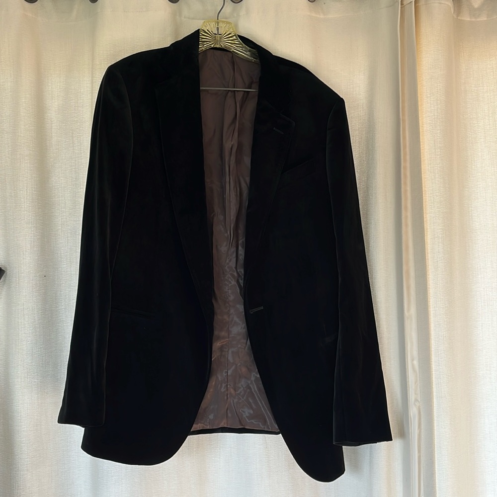 Black Armani Collezioni velvet blazer / evening jacket